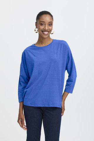 Pamila 3/4 Sleeve Top (Blue Quartz)