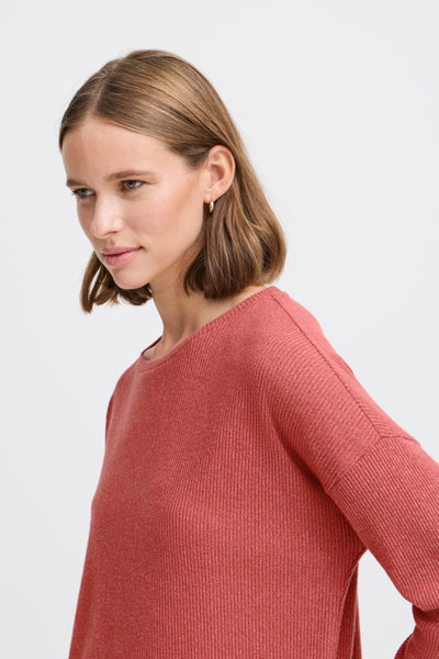 Nita Ribbed Long Sleeve Pullover (Roan Melange)