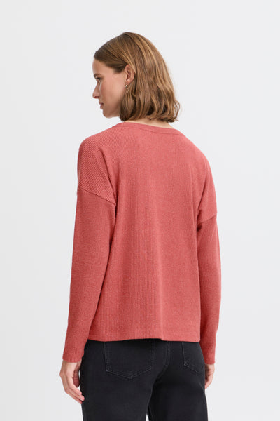 Nita Ribbed Long Sleeve Pullover (Roan Melange)