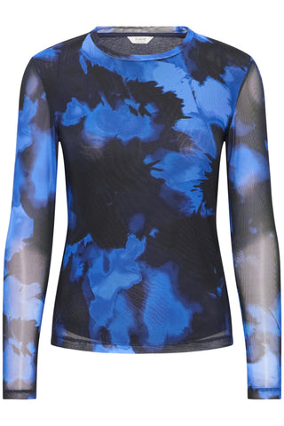 Paloma Mesh Top (Black/Blue)