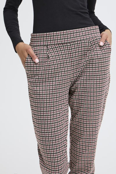 Rowan Pull On Check Pant (Red Check)