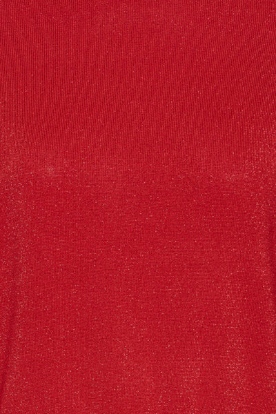 Mobbe Shimmer Pullover Sweater (Red)