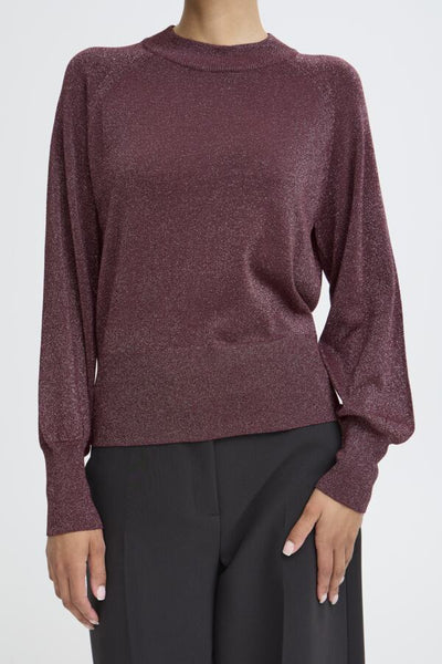 Mobbe Shimmer Pullover Sweater (Fudge)