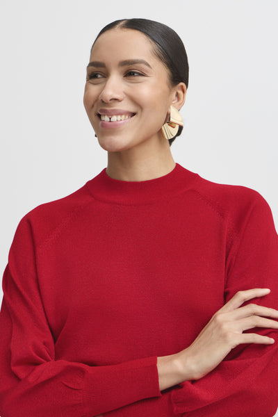 Mobbe Shimmer Pullover Sweater (Red)