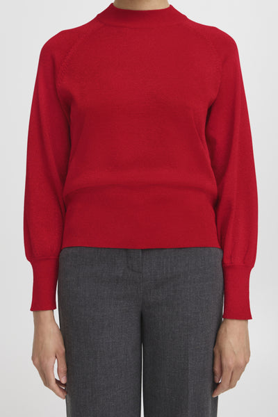 Mobbe Shimmer Pullover Sweater (Red)