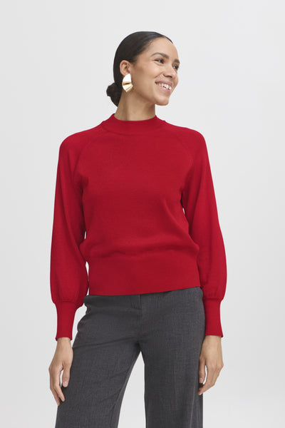Mobbe Shimmer Pullover Sweater (Red)