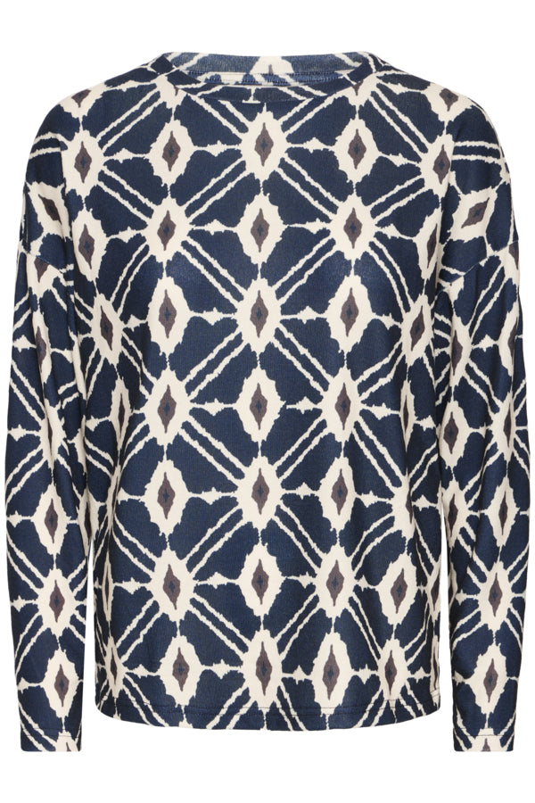 Pieta Patterned Sweater (Navy Blazer Print)