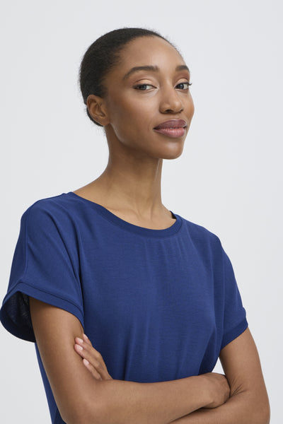 Panyax Crepe Mix Top (Blue)
