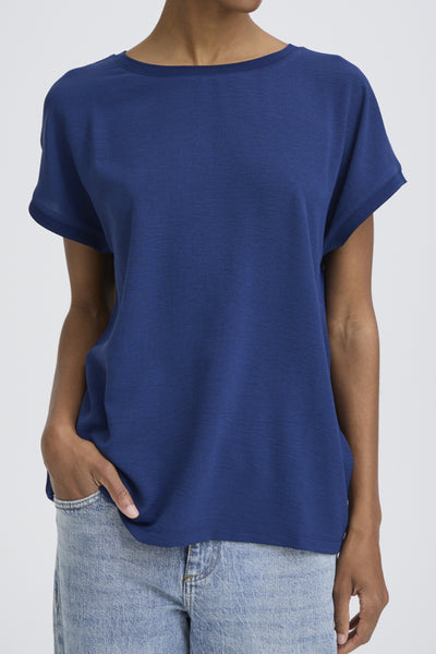 Panyax Crepe Mix Top (Blue)