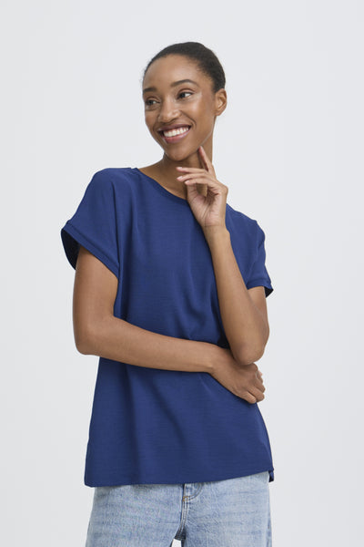Panyax Crepe Mix Top (Blue)