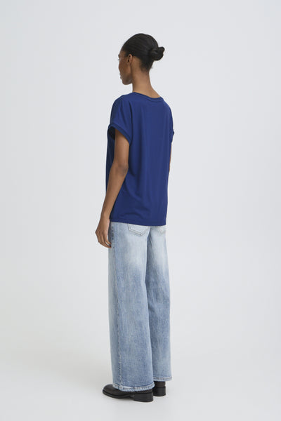 Panyax Crepe Mix Top (Blue)