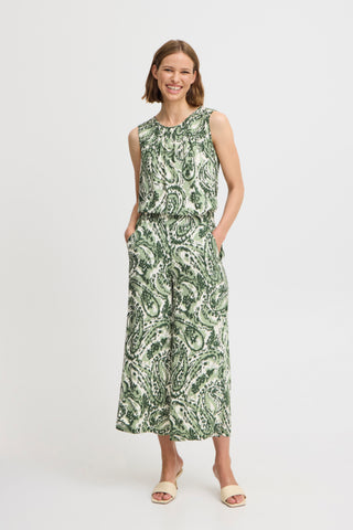 Joella Culotte Crop Pants (Sea Spray Paisley)