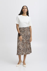 Joella Button Down Skirt (Leopard)
