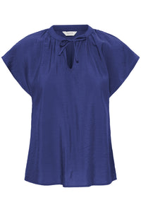 Hailey V Neck Blouse (Medieval Blue)