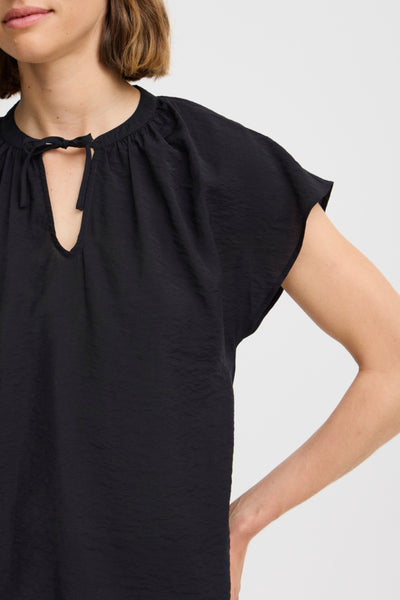 Hailey V Neck Blouse (Black) - 25% OFF AT CHECKOUT - FINAL SALE