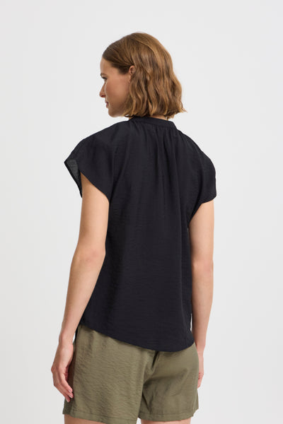 Hailey V Neck Blouse (Black) - 25% OFF AT CHECKOUT - FINAL SALE
