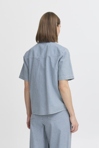 Laro Denim Shirt Jacket (Striped)