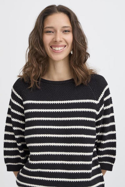 Mikala Raglan Cotton Sweater (Black)