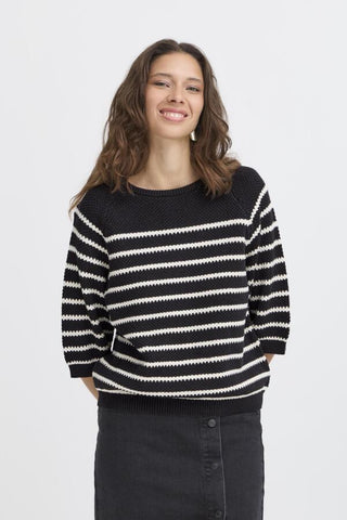 Mikala Raglan Cotton Sweater (Black)