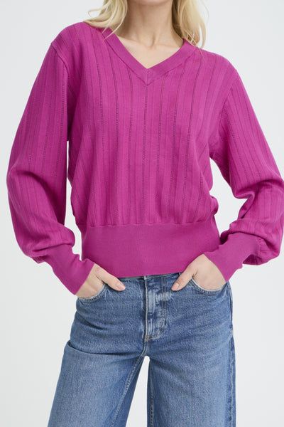 Morla Pointelle Sweater (Festival Fuschia)