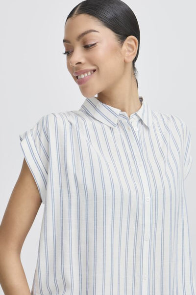Rigga Striped Button Down Blouse
