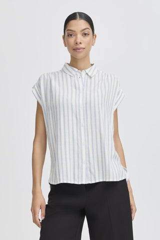 Rigga Striped Button Down Blouse