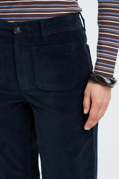 Dasik Crop Corduroy Pant (Dark Sapphire)
