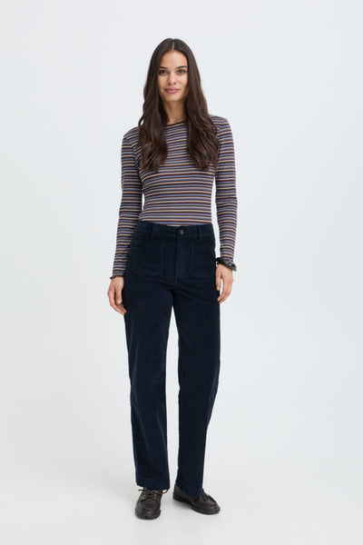 Dasik Crop Corduroy Pant (Dark Sapphire)