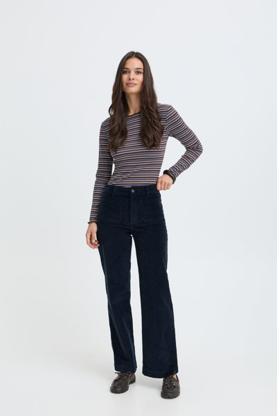 Dasik Crop Corduroy Pant (Dark Sapphire)