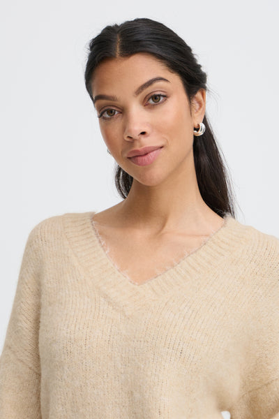 Millar V Neck Sweater (Birch Melange)