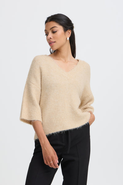 Millar V Neck Sweater (Birch Melange)