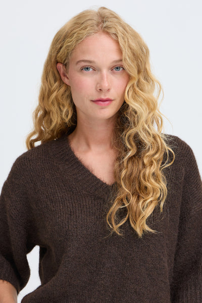 Millar V Neck Sweater (Java Mélange)
