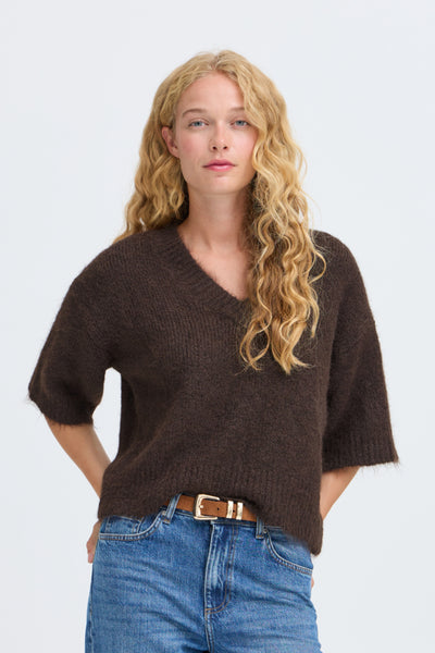 Millar V Neck Sweater (Java Mélange)
