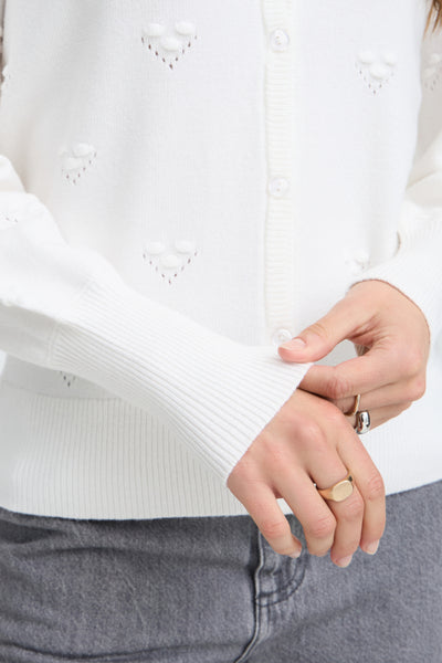 Manina Button Cardigan (Marshmallow)