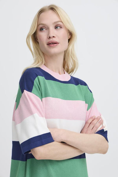 Morla Striped Knit Dress (Parfait Pink)