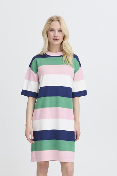 Morla Striped Knit Dress (Parfait Pink)