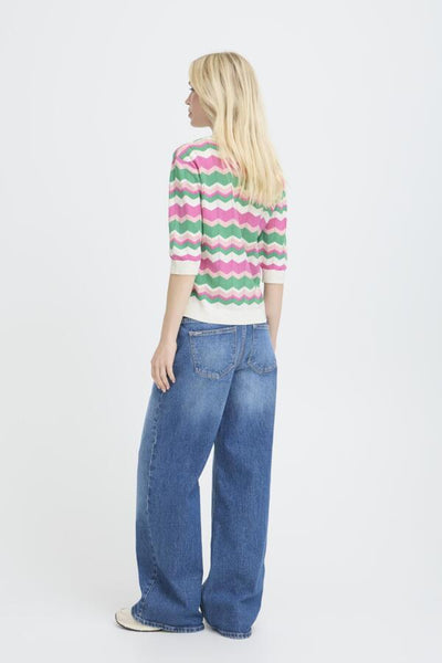 Morla Pointelle Button Down Cardigan (Phlox Pink)