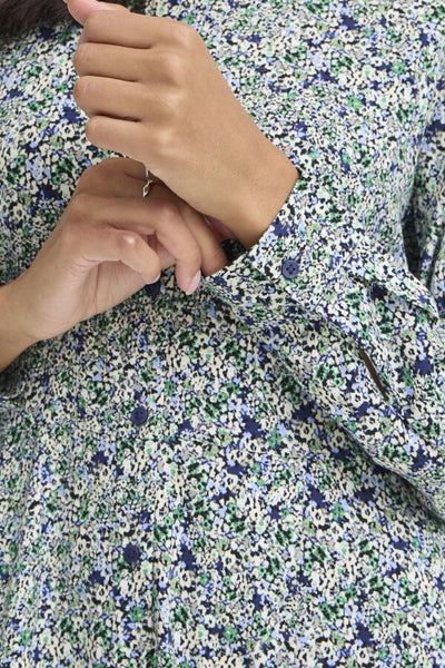Gabria Shirt Dress (Blue Ditsy)