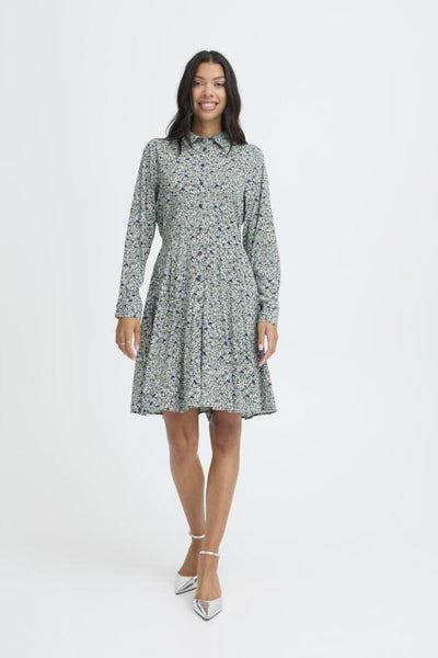 Gabria Shirt Dress (Blue Ditsy)