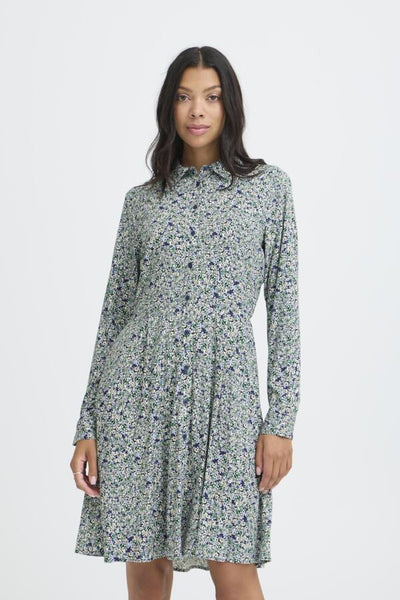 Gabria Shirt Dress (Blue Ditsy)
