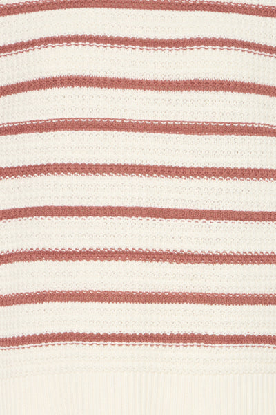 Mikala Cotton Striped Sweater (Marsala)