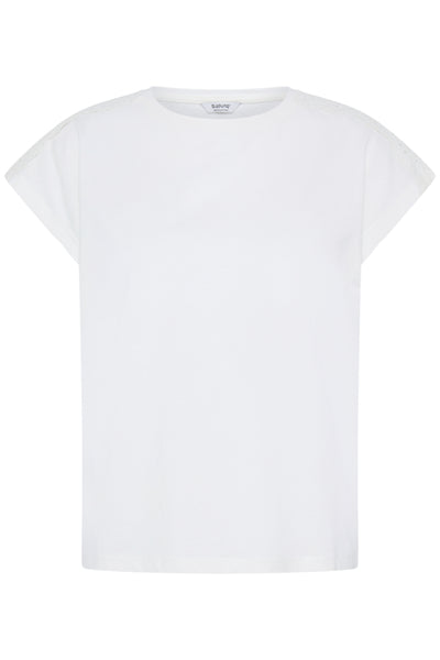 Prismi Lace Trim Cotton Tshirt (Marshmallow)