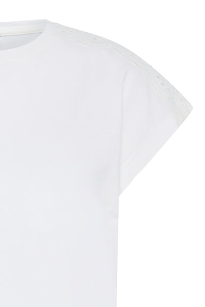 Prismi Lace Trim Cotton Tshirt (Marshmallow)