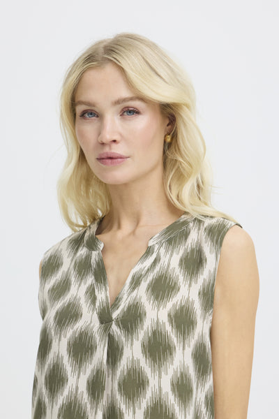 Joella Button Down Tank (Ikat Kalamata)