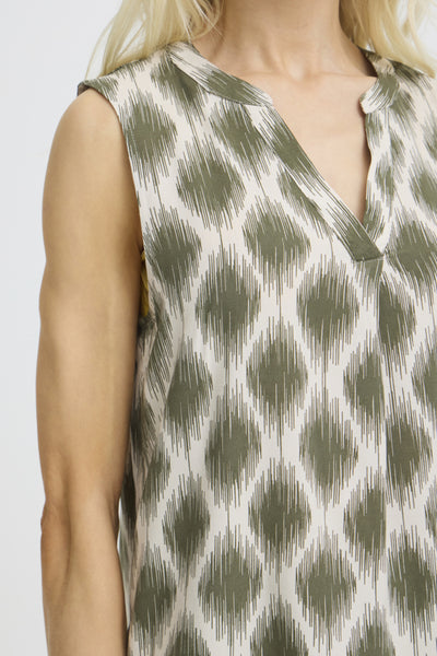 Joella Button Down Tank (Ikat Kalamata)