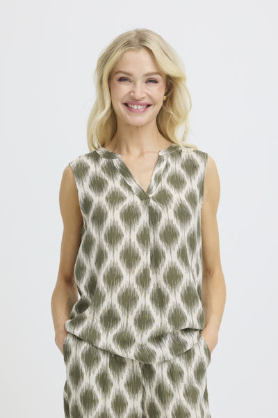 Joella Button Down Tank (Ikat Kalamata)