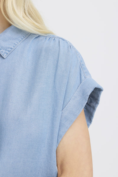 Kosmo Lyocell Button Down Top (Light Blue)