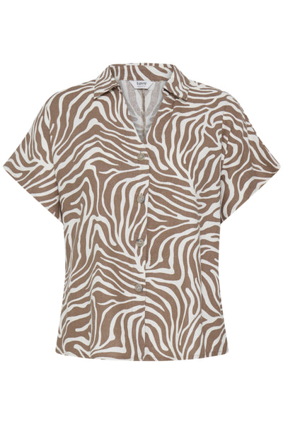 Falakka Linen Blend Cap Sleeve Top (Woodsmoke)