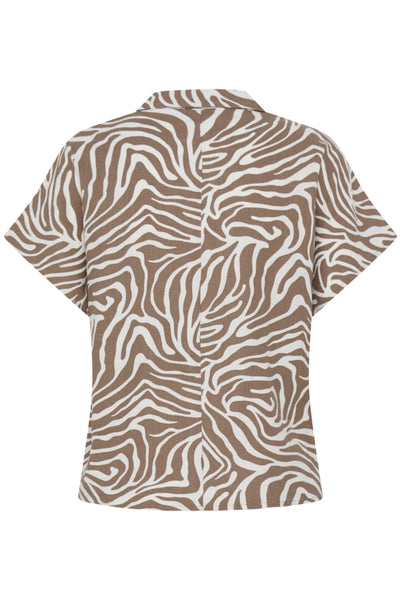 Falakka Linen Blend Cap Sleeve Top (Woodsmoke)