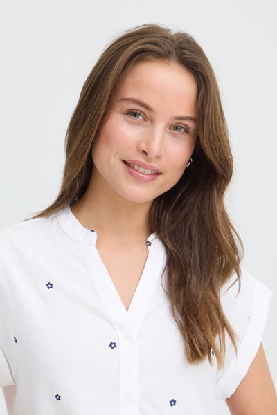 Silas Cotton Blouse (White Floral)
